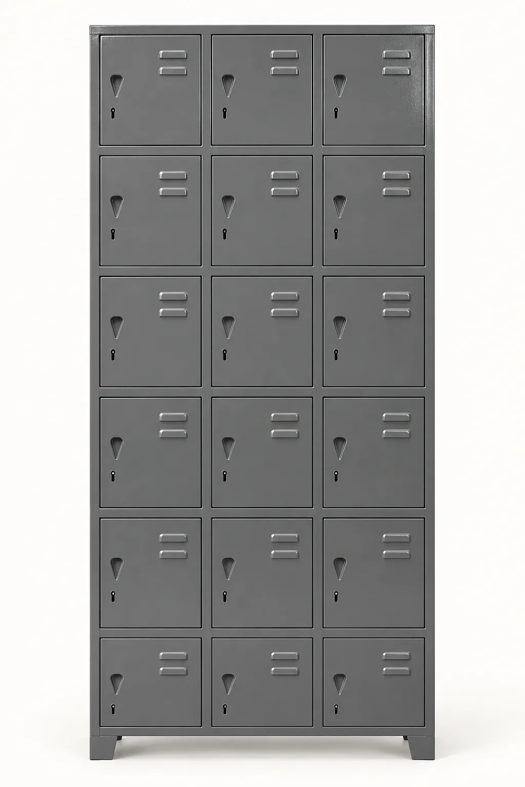 Eighteen door steel locker with individual compartment locks.
