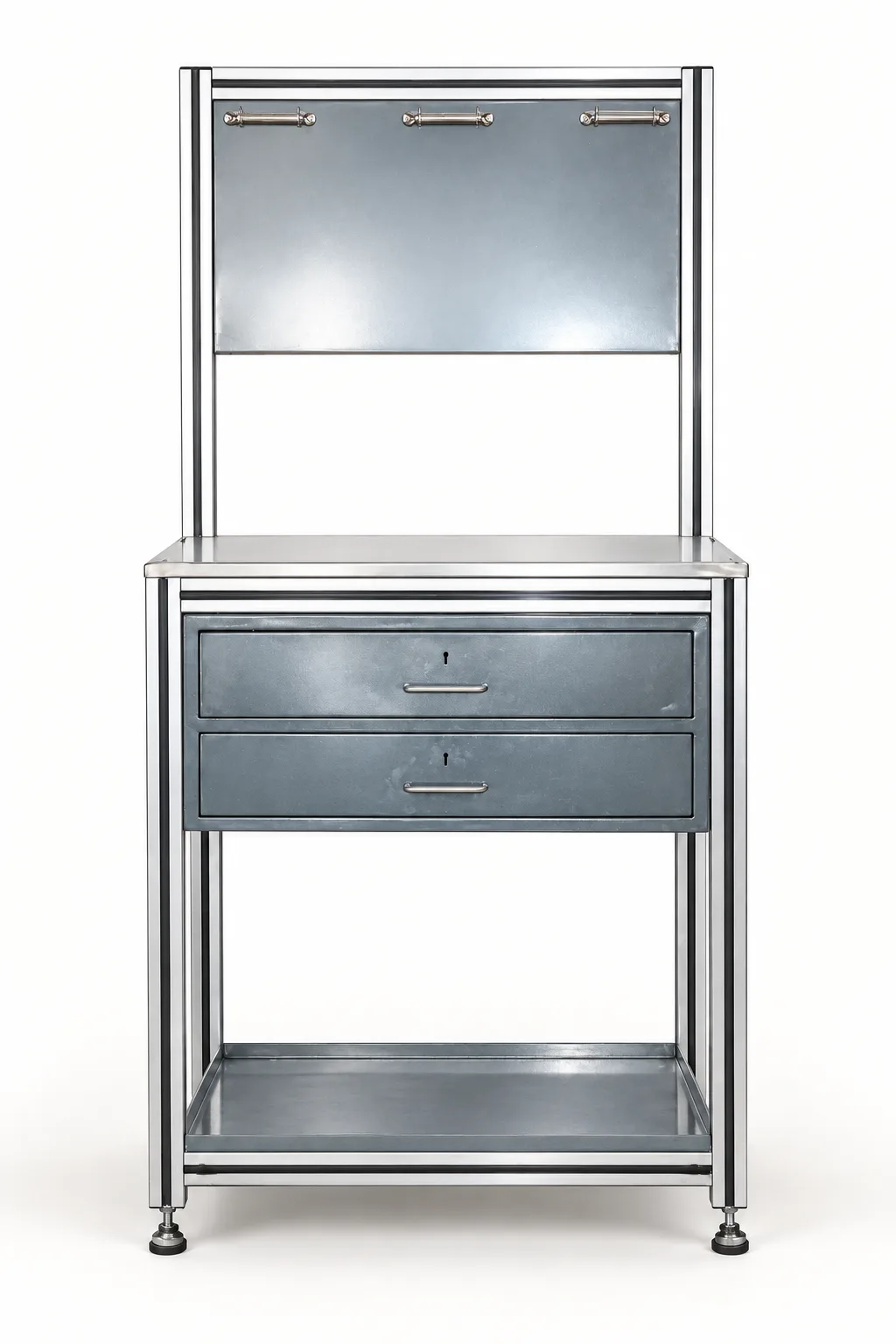 Folding stainless steel stand.