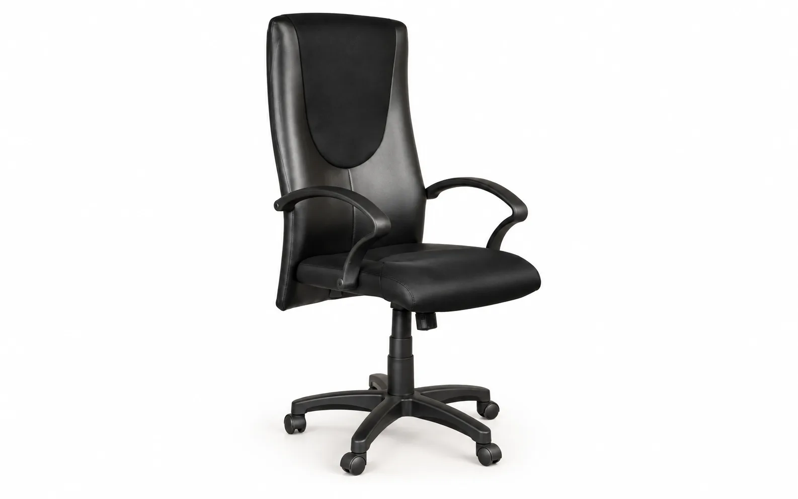 High back revolving office chair.
