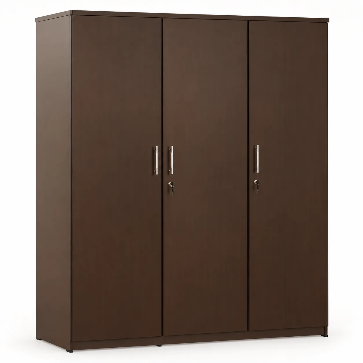 Three door steel wardrobe.