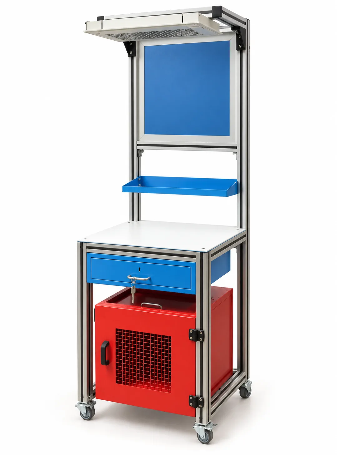 Workstation trolleys, built to a factory's own drawing.