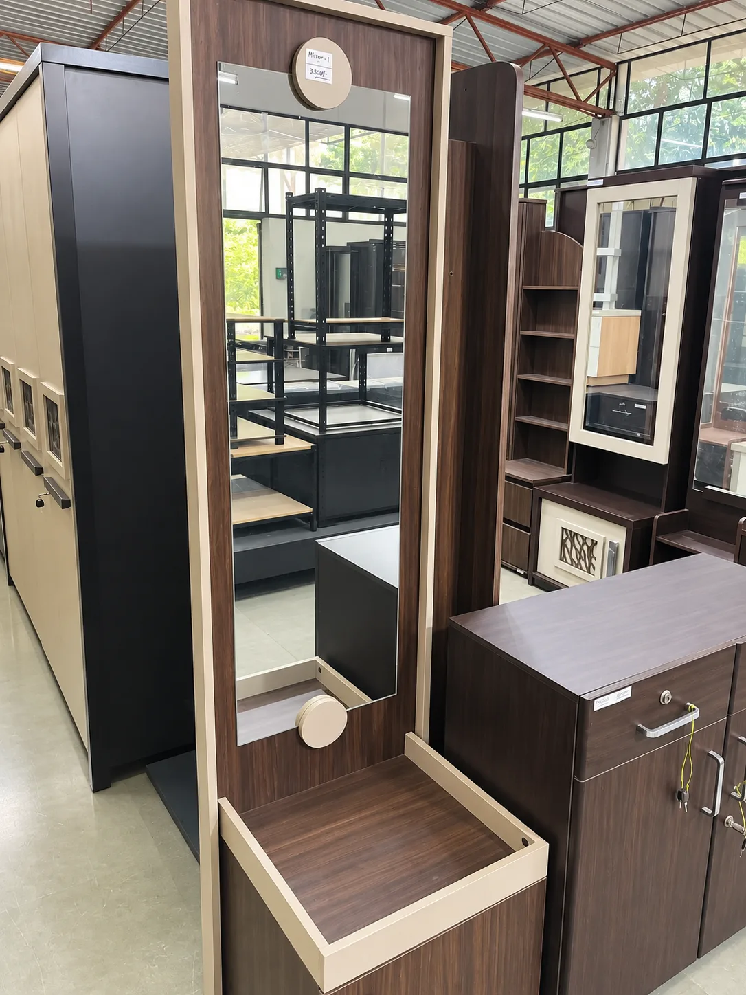 Wardrobes and dressing units on display.