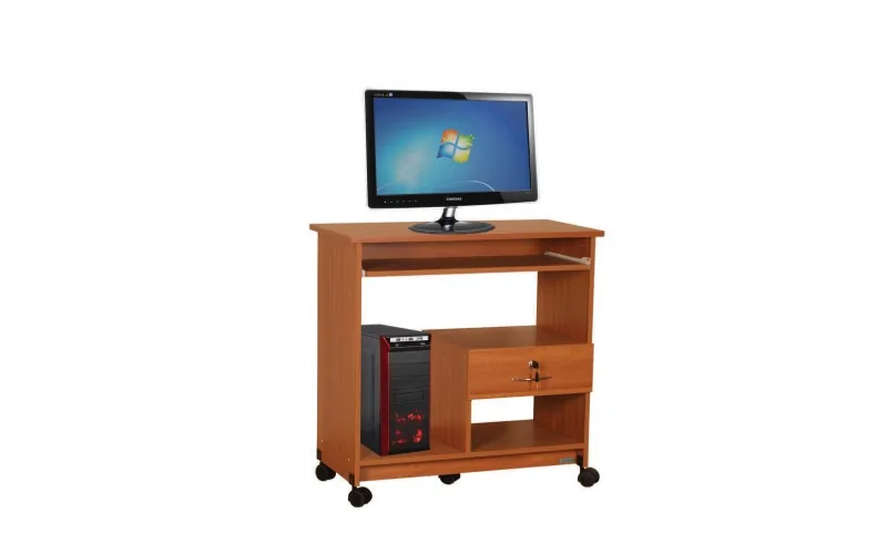 Computer trolley on castors.
