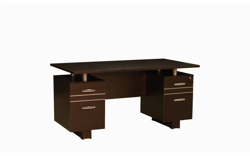 Executive office desk with drawer units on both sides.