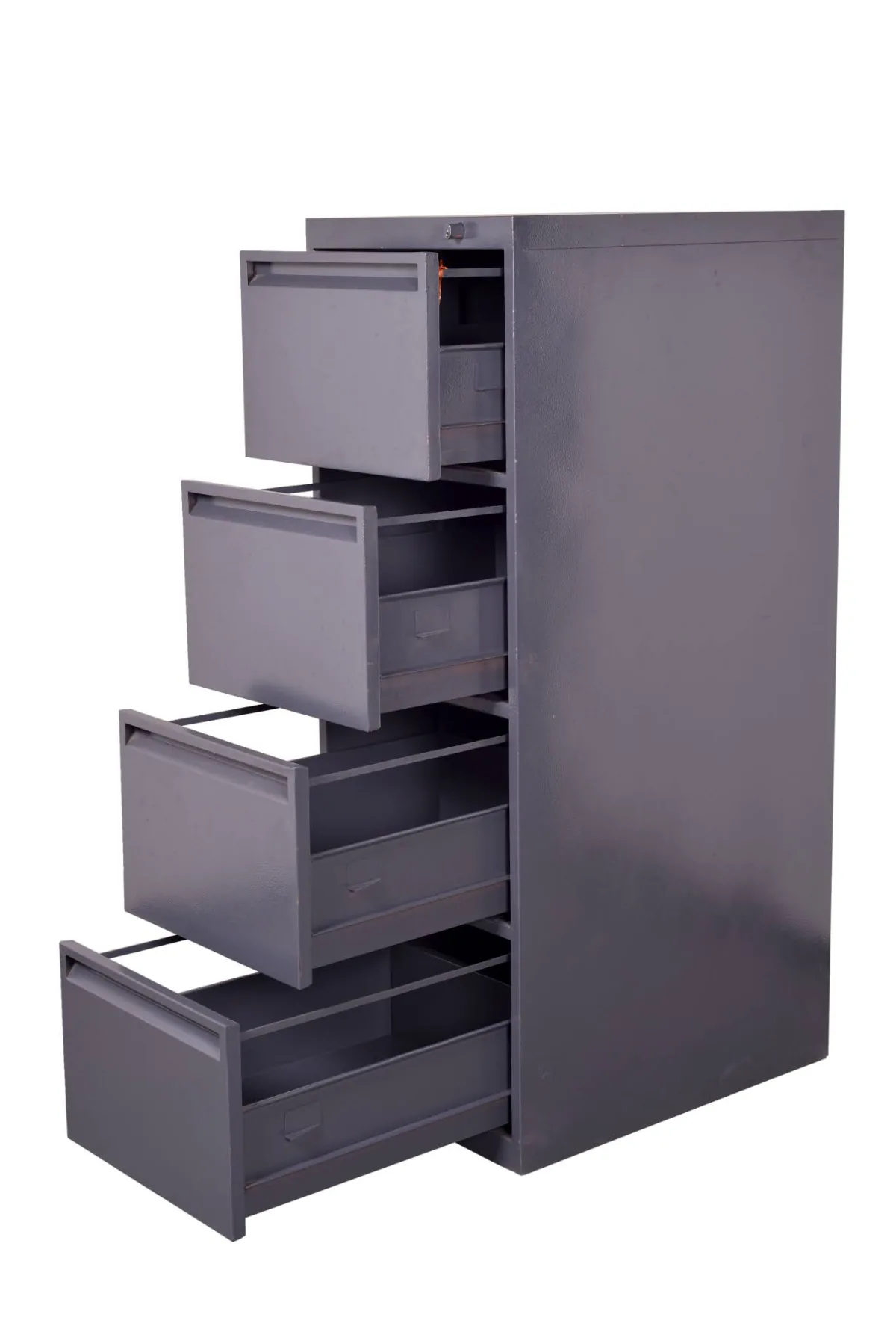 Four drawer steel filing cabinet.